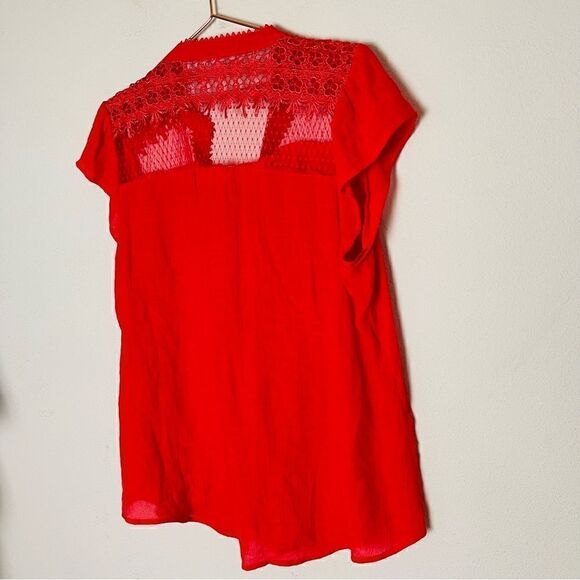EUC Perch by Blue Pepper Red Lace Blouse 2XL - Picture 3 of 4